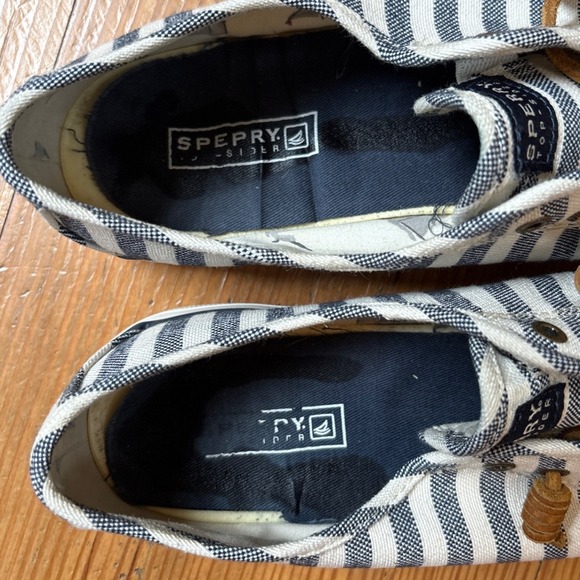 Sperry Top-Sider Crest Vibe Sneakers Women Navy White Striped Good SIZE 9 - Picture 7 of 8